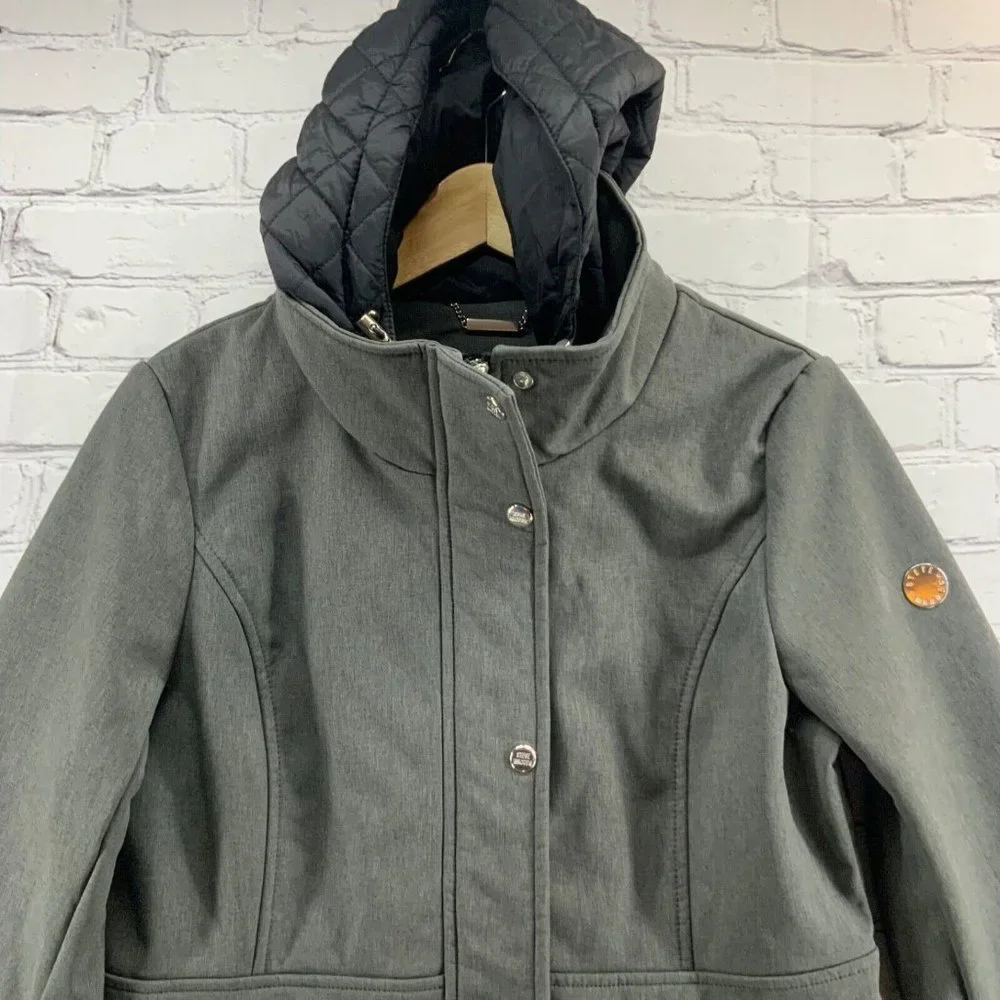 Steve Madden Jacket Long Coat Womens Sz S‎ Small Gray Hooded